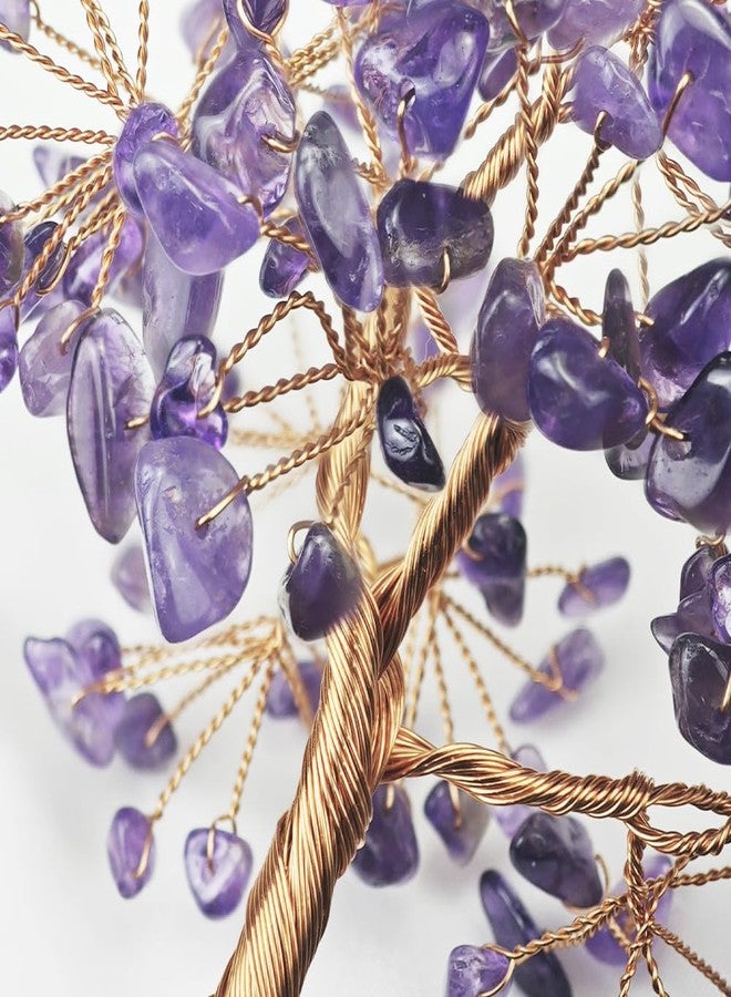 AierCrystal Natural Crystal Tree with Amethyst Cluster Base Tree of Life Home Decor for Shelf Bedroom Birthday Gifts Sister Gift Cute Home Office Decor Purple Crystal Crafts Housewarming Present - Image 5