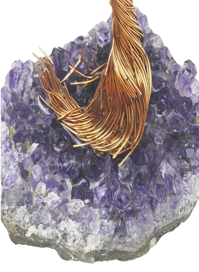 AierCrystal Natural Crystal Tree with Amethyst Cluster Base Tree of Life Home Decor for Shelf Bedroom Birthday Gifts Sister Gift Cute Home Office Decor Purple Crystal Crafts Housewarming Present - Image 4