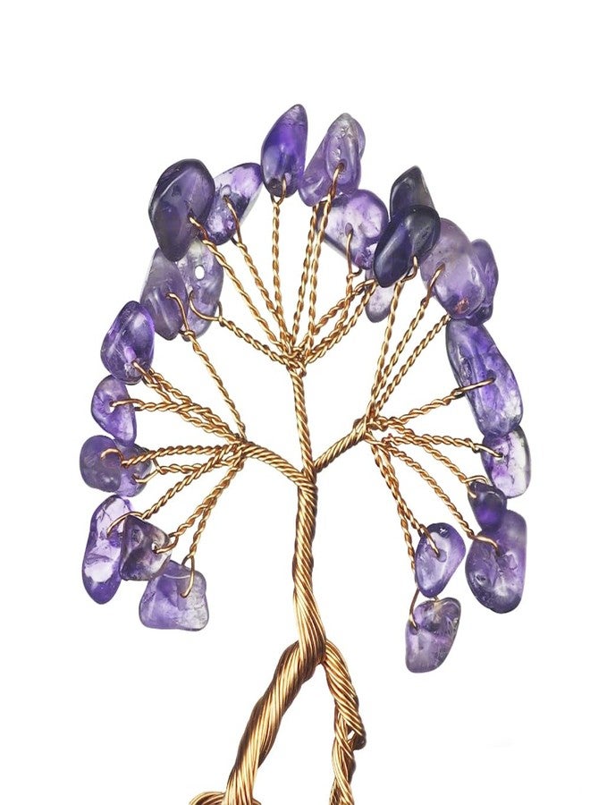 AierCrystal Natural Crystal Tree with Amethyst Cluster Base Tree of Life Home Decor for Shelf Bedroom Birthday Gifts Sister Gift Cute Home Office Decor Purple Crystal Crafts Housewarming Present - Image 3