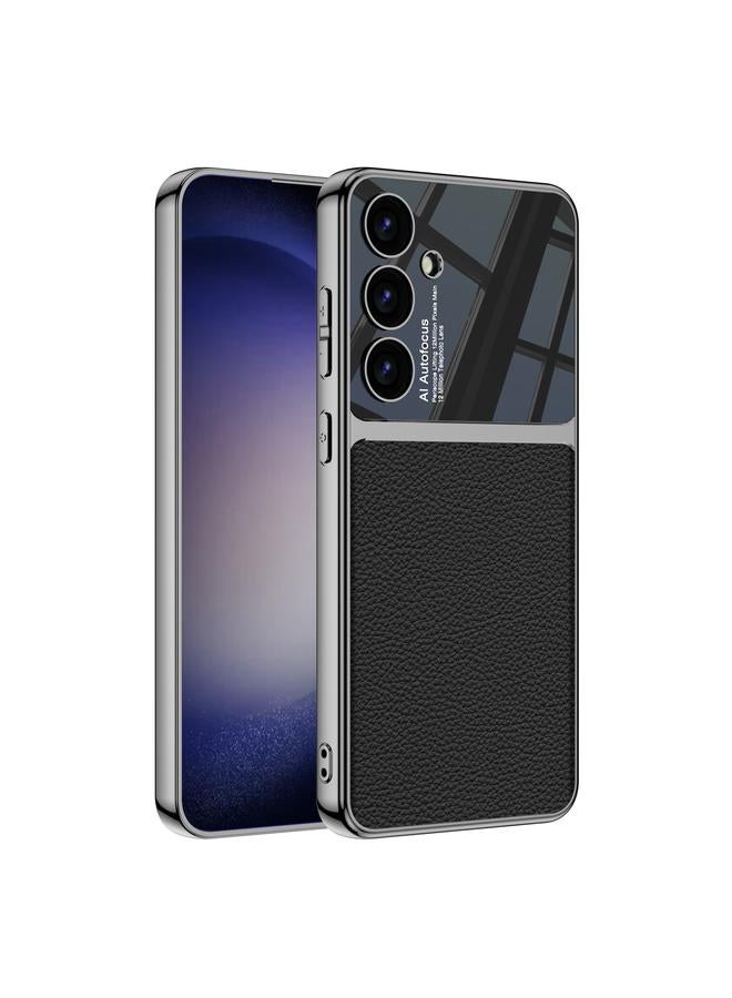 The Bros Case For Samsung Galaxy S24+ 5G Plating TPU + Leather Full Coverage Phone Case