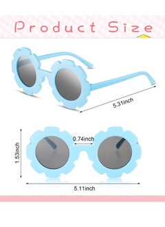 KASTWAVE Kids Round Flower Sunglasses Girls Flower Shaped Sunglasses Cute Outdoor Sunglasses Beach Eyewear for Kids 6 Pairs  - Image 3