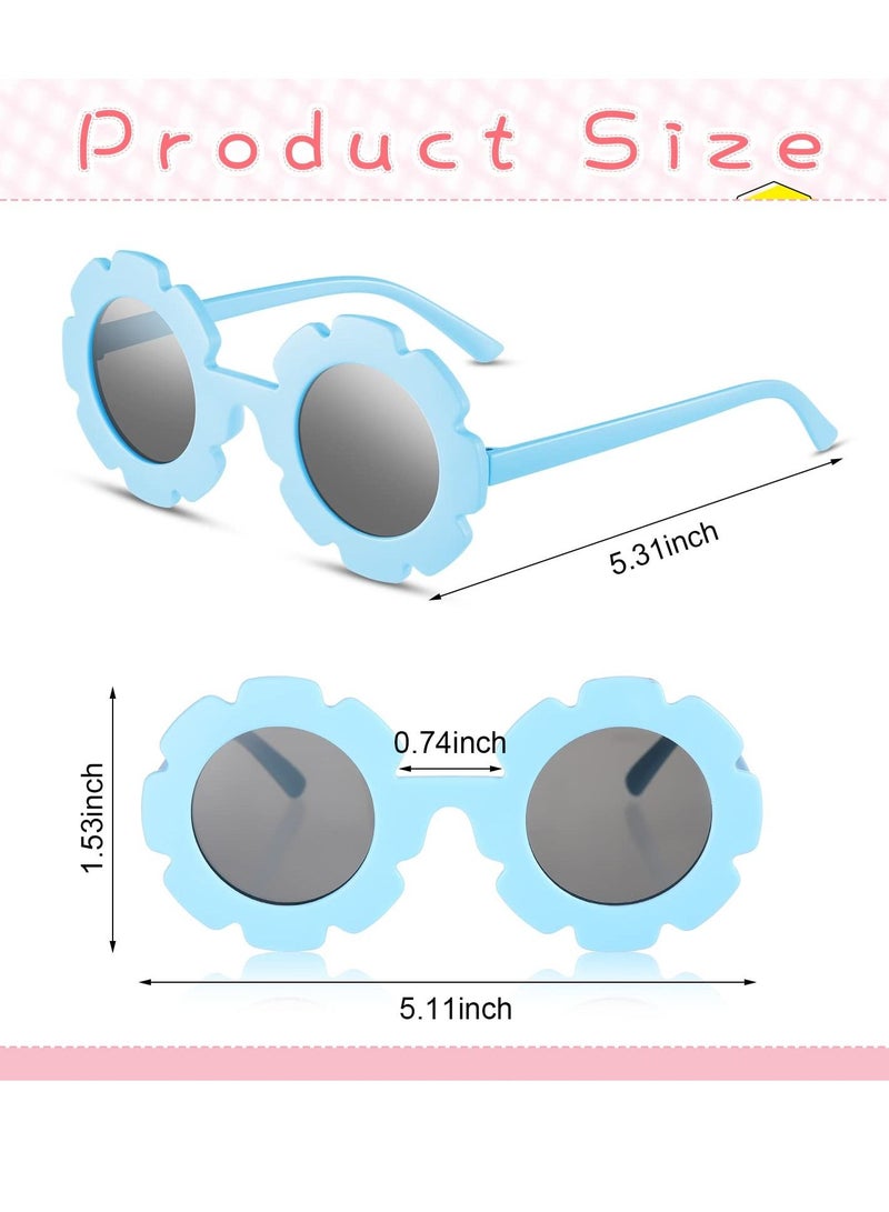 KASTWAVE Kids Round Flower Sunglasses Girls Flower Shaped Sunglasses Cute Outdoor Sunglasses Beach Eyewear for Kids 6 Pairs - Image 3