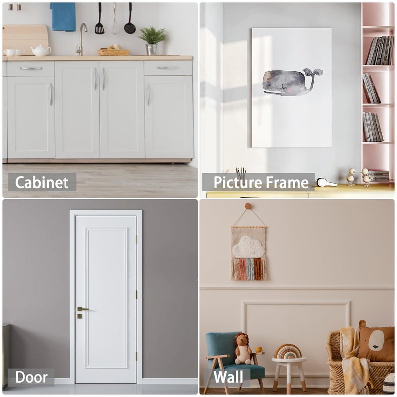 Trimold 118" x 0.9" Lightweight Peel and Stick Chair Rail Molding, Flexible Accent Wall Trim for Home Decoration & Protection - Image 2