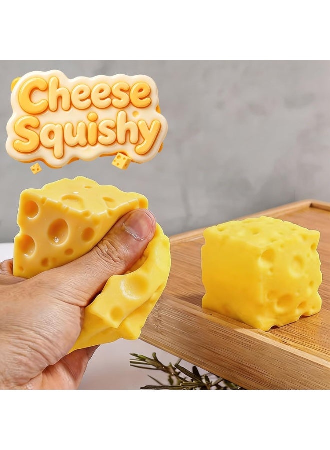 ATRJSZ Cheese Squishy Stress Relief Original Sensory Food Squishy Stress Relief Fidget Toy Stress Balls for Adults (Yellow-1PC) - Image 4