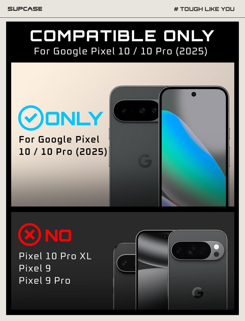 SUPCASE for Google Pixel 10/10 Pro Case with Screen Protector (Unicorn Beetle Pro), [Built-in Stand & Belt-Clip] [Military-Grade Protection] Full Body Heavy Duty Phone Case, Black - Image 2