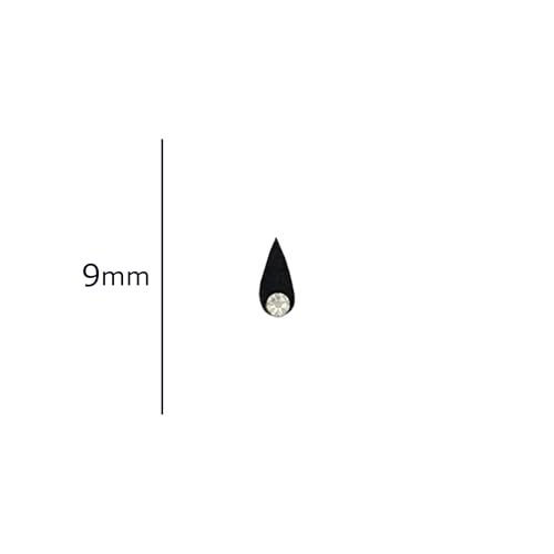 Comet Busters Black Tear Drop Bindi for Women With Single Stone (9mm) (BIN1455) - Image 3