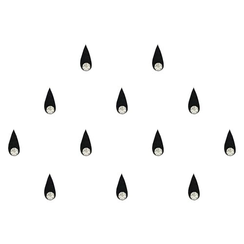 Comet Busters Black Tear Drop Bindi for Women With Single Stone (9mm) (BIN1455) - Image 1