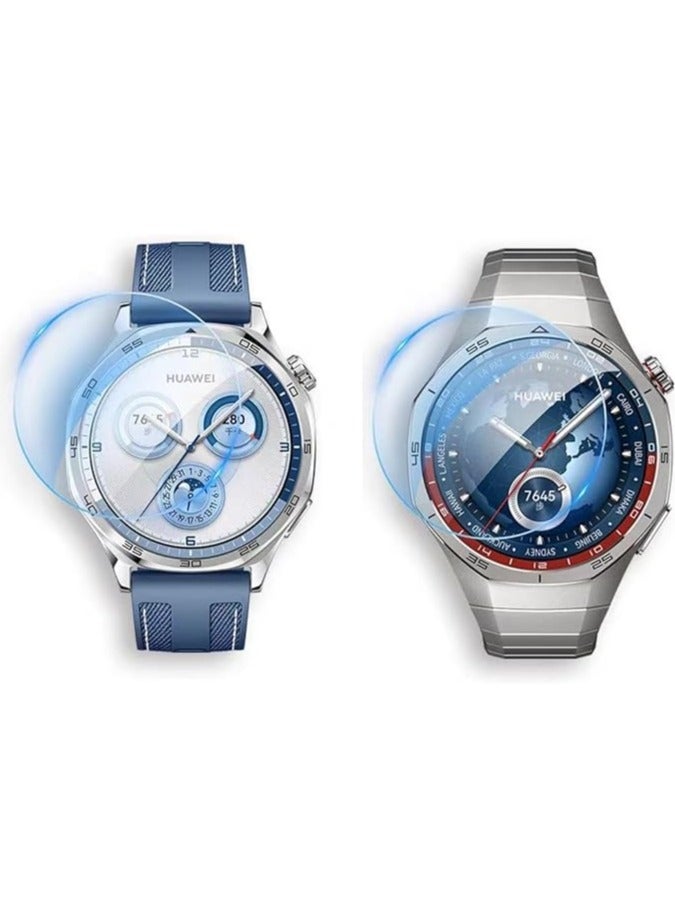 دينكس واقي شاشة من الزجاج المقوى 9H لساعة هواوي GT5/GT5 Pro مقاس 46 مم، غطاء حماية فائق النحافة 9H مضاد للخدش وملحقات زجاجية لساعة هواوي GT5/GT5 Pro مقاس 46 مم - Image 1