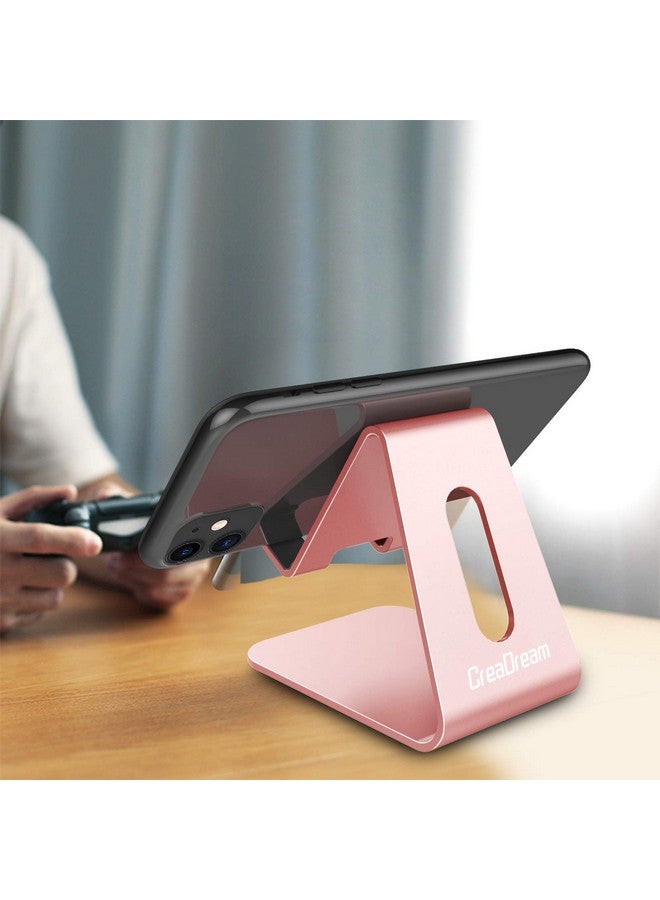 CreaDream Cell Phone Stand, Cradle, Holder, Aluminum Desktop Stand Compatible with Switch, All Smart Phone, iPhone 15 14 13 12 Pro Max Plus Mini Xr X Se 8 SE -Rose Gold - Image 1