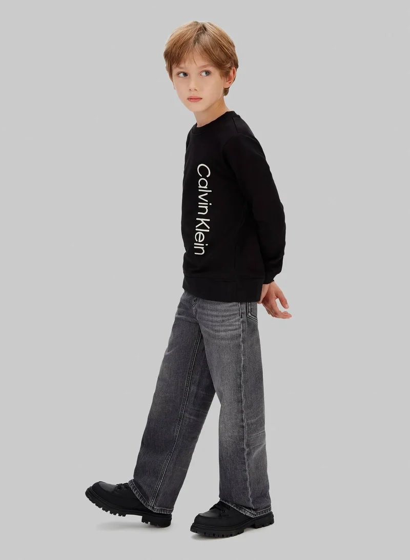 Terry Side Graphic Crewneck Sweatshirt
