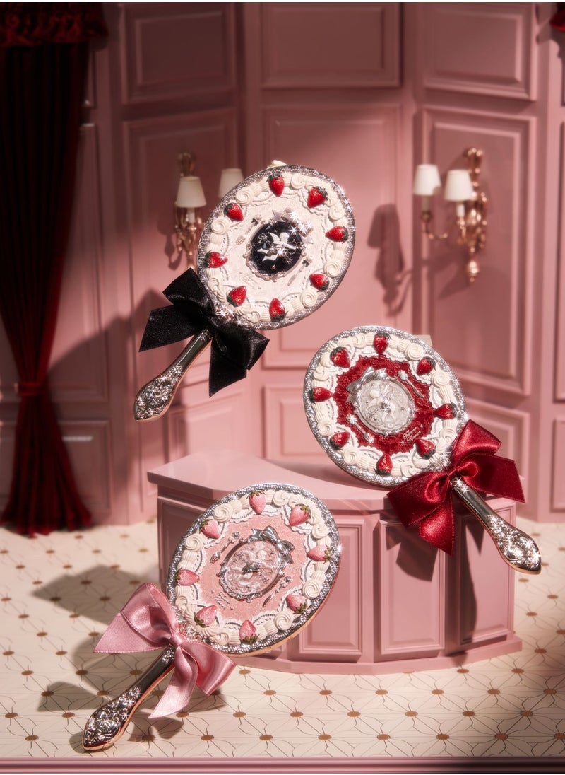 Flower Knows - Strawberry Cupid Hand Mirror-Sweet & Romantic Strawberry Cake Design (Milky Pink) - Image 1