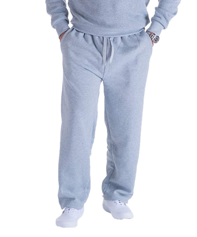 Facitisu Mens Sweatpants Fleece Athletic Open Bottom Workout Pants with Pocket Baggy Drawstring Sweats Pants Gym Joggers Light Gery 5X-Large - Image 1