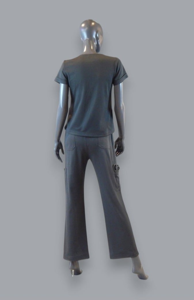 Sana'a Kayum VYKO STUDIO | Premium Women's Stretch Medical Scrub Set | Luxury Fit | 40% Cotton 60% Polyester | 3 Pocket Top & 6 Pocket Pants | Graphite, Onyx & Navy - Image 3