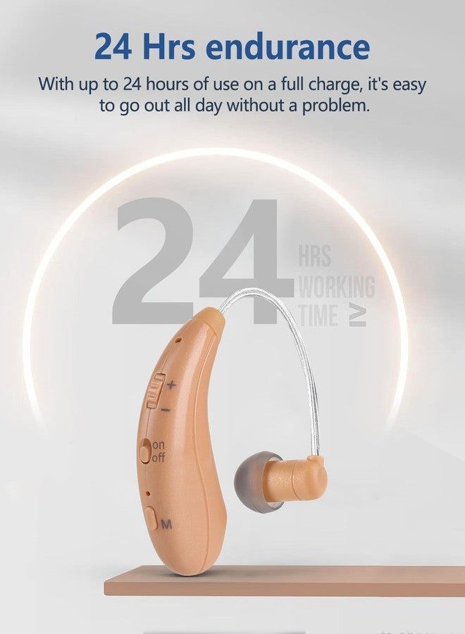 Larksound Hearing Aids for Seniors, Nearly Invisible Rechargeable Digital Hearing Amplifiers with Noise Cancellation for Adult Hearing Loss, Behind-the-ear Hearing Amplification, Control Easily, 24 Hrs Super Endurance(1 piece) - Image 5