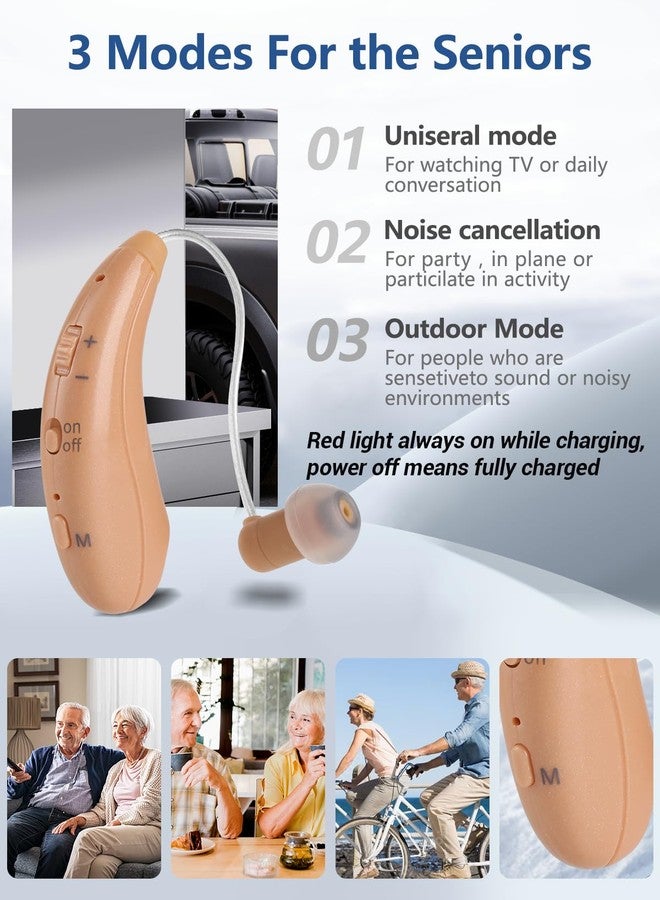 Larksound Hearing Aids for Seniors, Nearly Invisible Rechargeable Digital Hearing Amplifiers with Noise Cancellation for Adult Hearing Loss, Behind-the-ear Hearing Amplification, Control Easily, 24 Hrs Super Endurance(1 piece) - Image 4