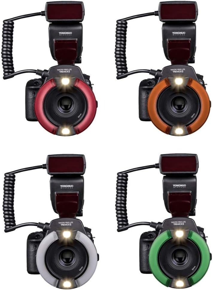 Yongnuo YN14EX II Macro Ring Flash for Canon DSLR Cameras TTL Macro Flash with Large LCD Display Adapter Rings Color Temperature Filters Hot Shoe Mount - Image 5