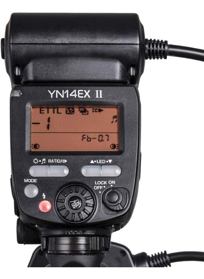 Yongnuo YN14EX II Macro Ring Flash for Canon DSLR Cameras TTL Macro Flash with Large LCD Display Adapter Rings Color Temperature Filters Hot Shoe Mount - Image 4