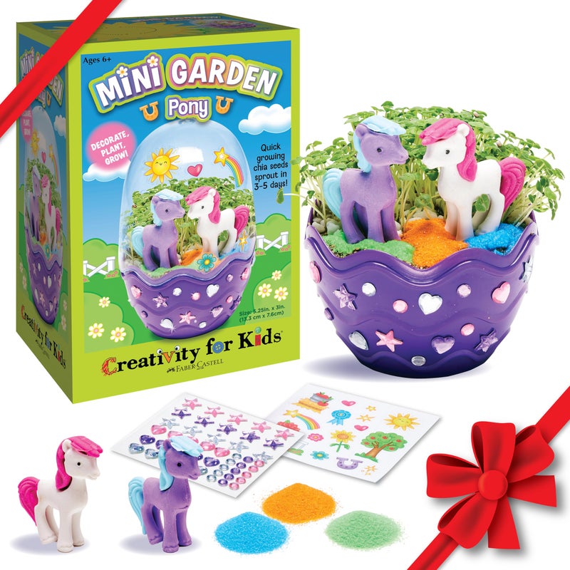Creativity for Kids Mini Garden: Pony Terrarium Kit - Horse Gifts for Girls, Crafts for Kids and Girl Toys, Easter Basket and Birthday Gift Ideas & Holiday Stocking Stuffers (Ages 6+) - Image 1