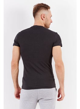 Reebok Men Sport Fit Short Sleeves Big Logo T-Shirt, Black  - Image 4