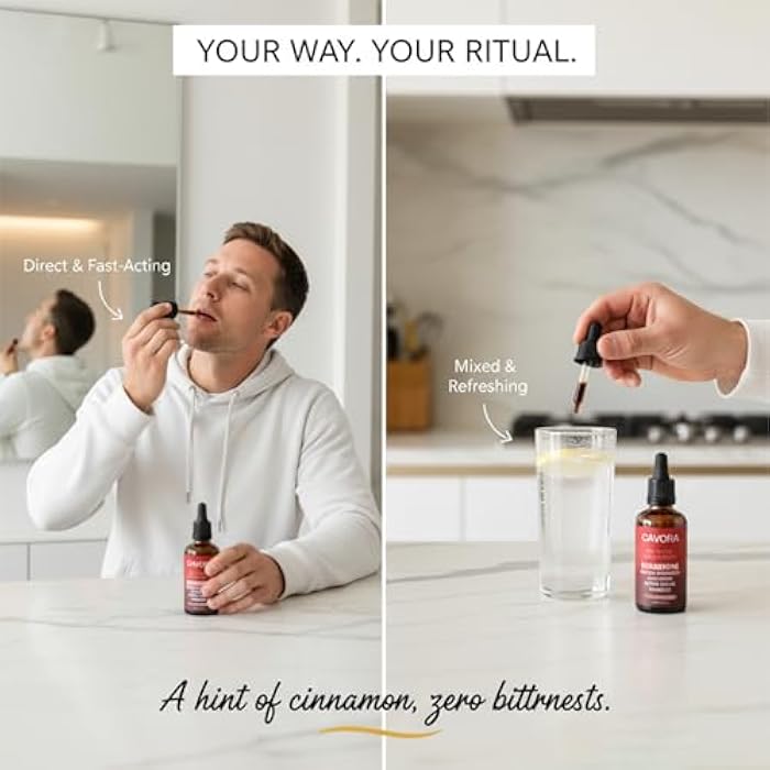 Cavora Ceylon Cinnamon Berberine Liquid Drops - with Bitter Melon Extract, Turmeric, Chromium, Gymnema, Organic Panax Ginseng & Moringa - Vegan, Non-GMO - 2 Fl Oz (60 ML) (1pc) - Image 5