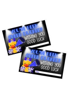 Lashicorn You’Ve Been Cheer Ducked Cards Tags Wishing You Luck | 50 Pk 2 X 3.5” Squad Game Blue For Competition Put On Cars Pins Gift Team Activity  - Image 1