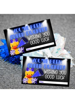 Lashicorn You’Ve Been Cheer Ducked Cards Tags Wishing You Luck | 50 Pk 2 X 3.5” Squad Game Blue For Competition Put On Cars Pins Gift Team Activity  - Image 5