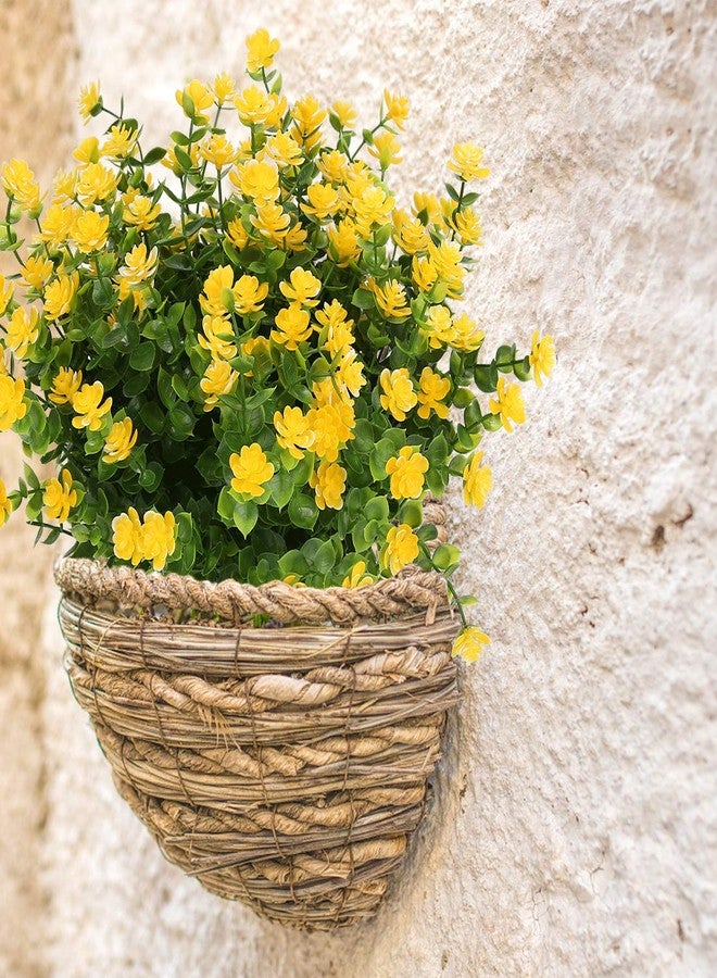 URSTOUD Artificial Flowers, Fake Artificial Greenery UV Resistant No Fade Faux Plastic Plants for Wedding Bridle Bouquet Indoor Outdoor Home Garden Kitchen Office Table Vase 6PCS (Yellow) - Image 4