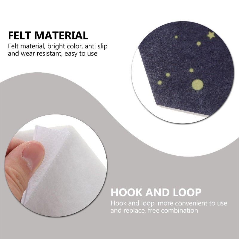 6Pcs Hexagon Felt Cork Board Set with Push Pins for Wall Memo Photo Notes Keys Organizer - Image 5