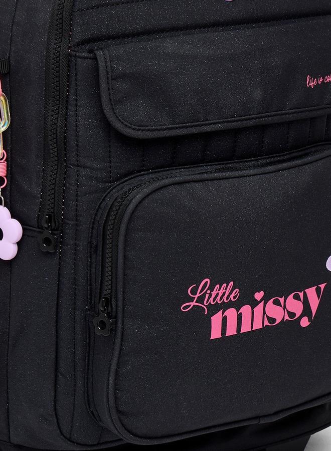 Little Missy Printed School Trolley Bag For Girls 13+ Years With Front Utility Pocket - Image 5