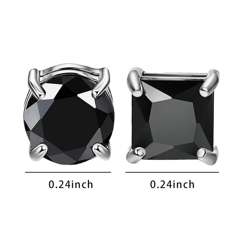 NEWITIN 9 Pairs Magnetic Earrings for Men Clip on Earring Stainless Steel Magnet Earring Unisex Hoop Dangle Cross CZ Studs Non Piercing Magnetic Stud Earrings for Men Women - Image 2