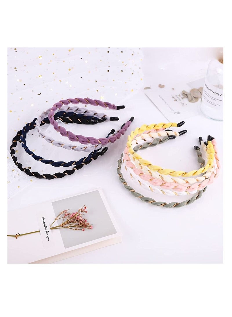SYOSI, Stylish Thin Metal Headbands, 9pcs Different Color Hair Hoops, Non Slip Sports Hairband for Girls Woman, Skinny Wire Comfortable Headbands - Image 5