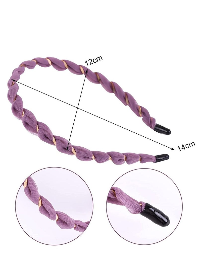 SYOSI, Stylish Thin Metal Headbands, 9pcs Different Color Hair Hoops, Non Slip Sports Hairband for Girls Woman, Skinny Wire Comfortable Headbands - Image 3