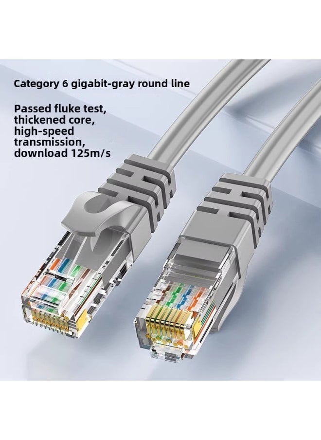Generic Network Cable Apron Super Category 6 Super Category 5 Double Shielded Gigabit Home 10 Gigabit Computer Broadband Router Finished Network Cable-Color:Category 6 Tested Gray -Line Length:10m  - Image 1