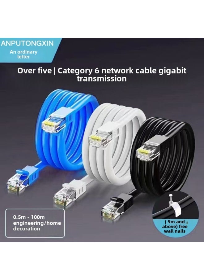 Generic Network Cable Apron Super Category 6 Super Category 5 Double Shielded Gigabit Home 10 Gigabit Computer Broadband Router Finished Network Cable-Color:Category 6 Tested Gray -Line Length:10m  - Image 2