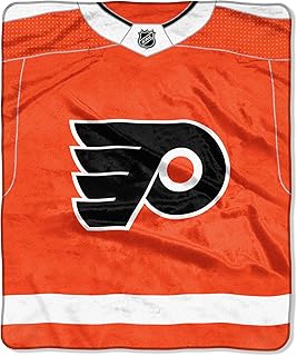 THE NORTHWEST COMPANY The Northwest Company NHL Philadelphia Flyers "Jersey" Raschel Throw Blanket, 50" x 60"  - Image 1