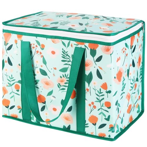 CIVJET 1Pack Insulated Reusable Grocery Shopping Bags XLarge Insulated FoodPizza Delivery Bag for Delivery Drivers Commercial Food Warmers Tote CoolerThermal Bags - Image 1