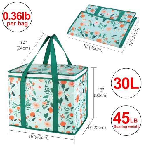 CIVJET 1Pack Insulated Reusable Grocery Shopping Bags XLarge Insulated FoodPizza Delivery Bag for Delivery Drivers Commercial Food Warmers Tote CoolerThermal Bags - Image 3