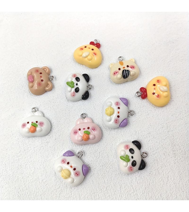 10pcs Mixed Animal Head Resin Charms For Jewelry Crafting Earrings Bracelets - Image 5