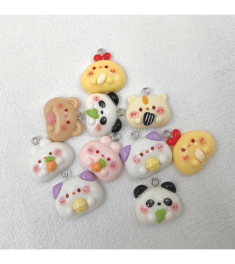 10pcs Mixed Animal Head Resin Charms For Jewelry Crafting Earrings Bracelets - Image 4