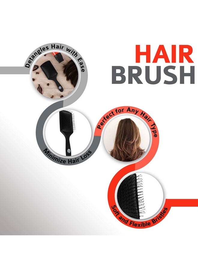 Beautify Beauties Paddle Hair Brush Best Hair Brush For Women Men And Children Black  - Image 3