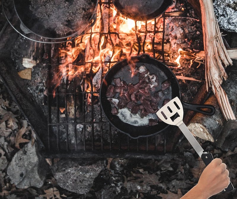 Iconikal 4in1 Folding Collapsible Swiss Camping Grilling Tool Turner Brush Fork Corkscrew - Image 3