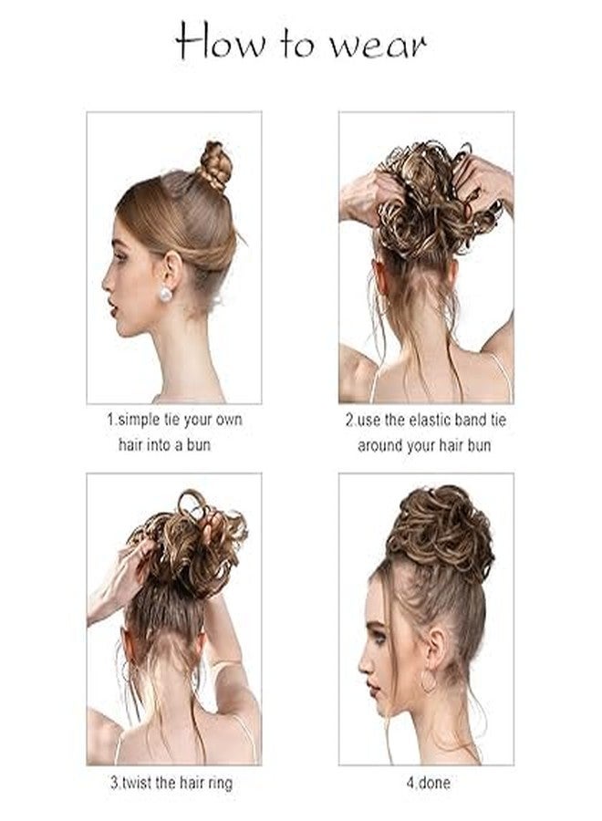 TrendyTrolley Large Messy Bun (45 GR) | Hair Piece Wavy Curly Scrunchies Synthetic Ponytail Hair Extensions | Thick Updo Hairpieces for Women | Highlighted Messy Bun for Women & Girls - Image 3