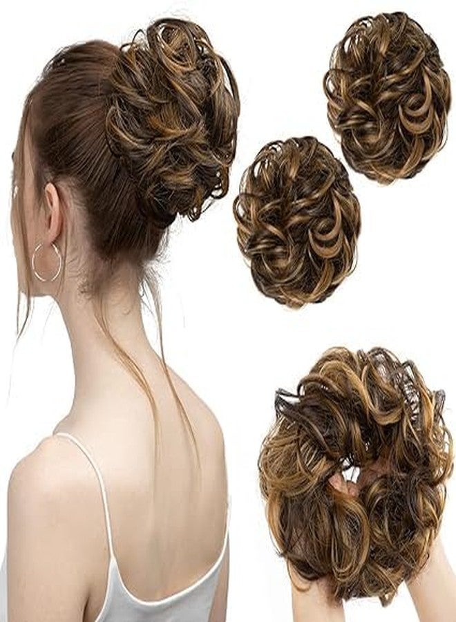 TrendyTrolley Large Messy Bun (45 GR) | Hair Piece Wavy Curly Scrunchies Synthetic Ponytail Hair Extensions | Thick Updo Hairpieces for Women | Highlighted Messy Bun for Women & Girls - Image 1