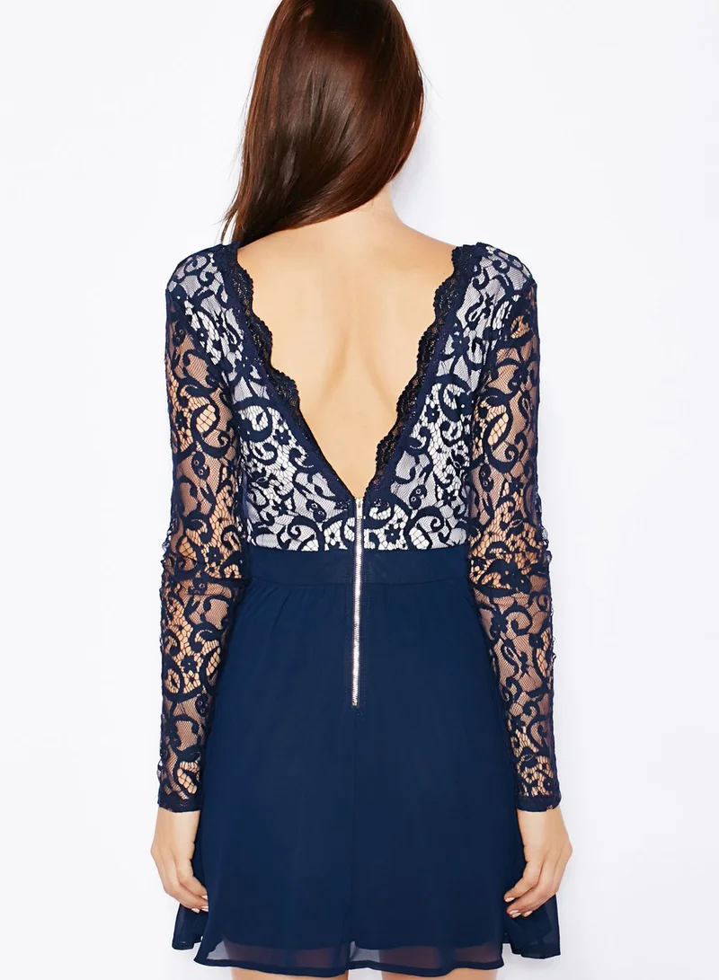 Club L Scallop Lace Prom Dress