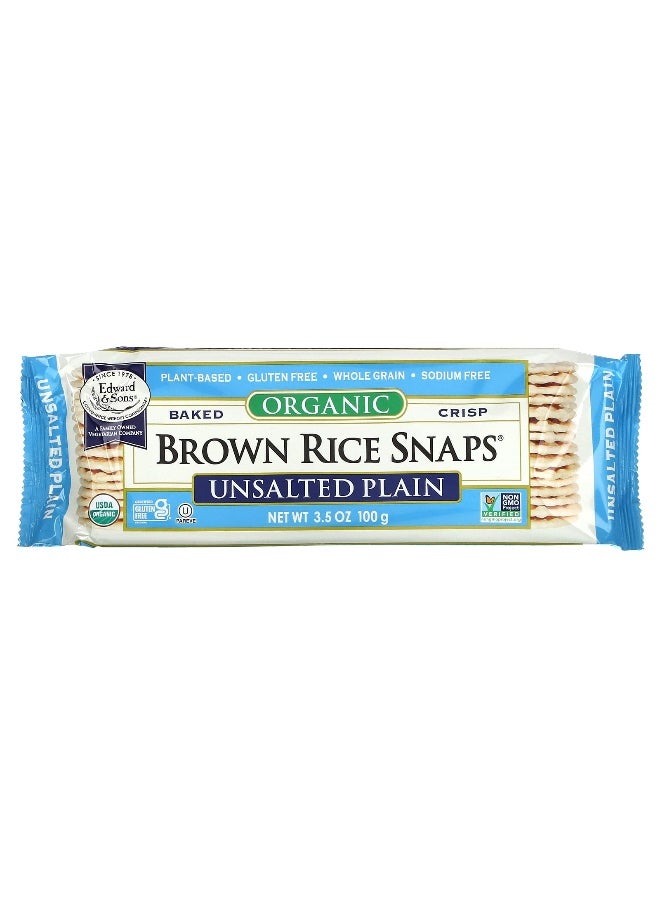 Edward & Sons Edward & Sons, Organic Brown Rice Snaps, Unsalted Plain, 3.5 oz (100 g)  - Image 1