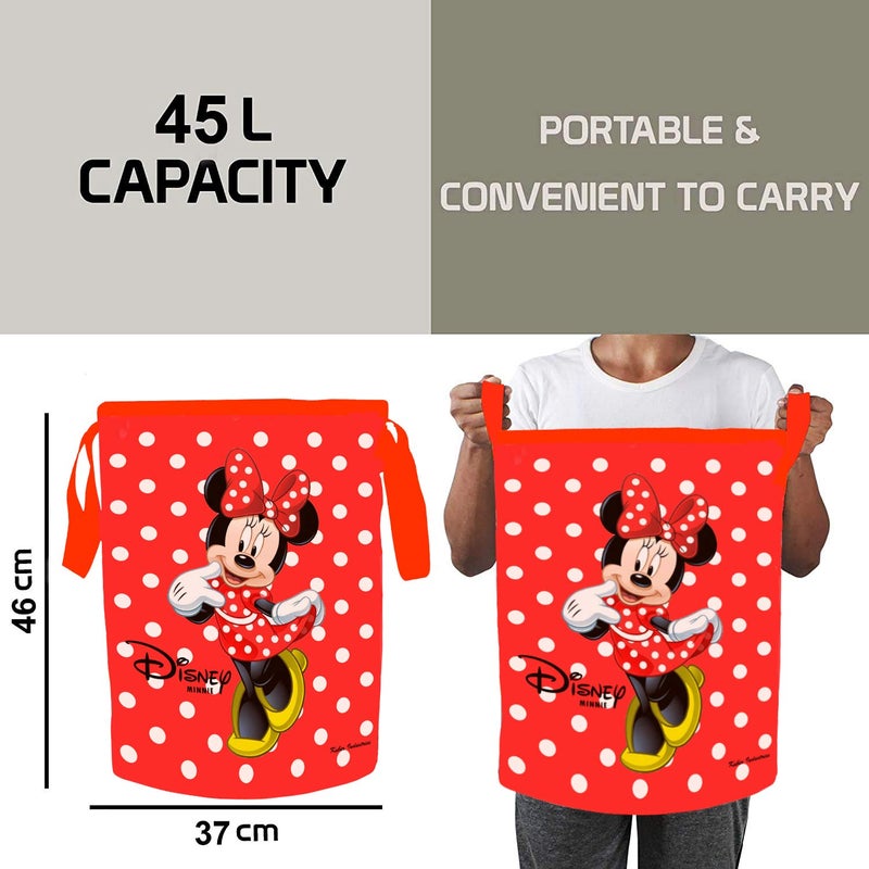 Kuber Industries Disney Print 2 Pieces Waterproof Canvas Laundry Bag, Toy Storage, Laundry Basket Organizer 45 L (Red) (CTKTC045419) - Image 3