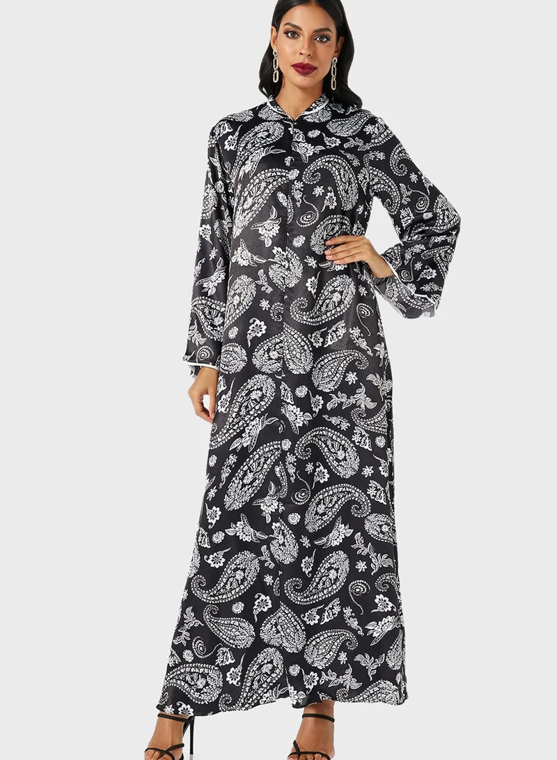 Coco Desert Paisley Print Abaya