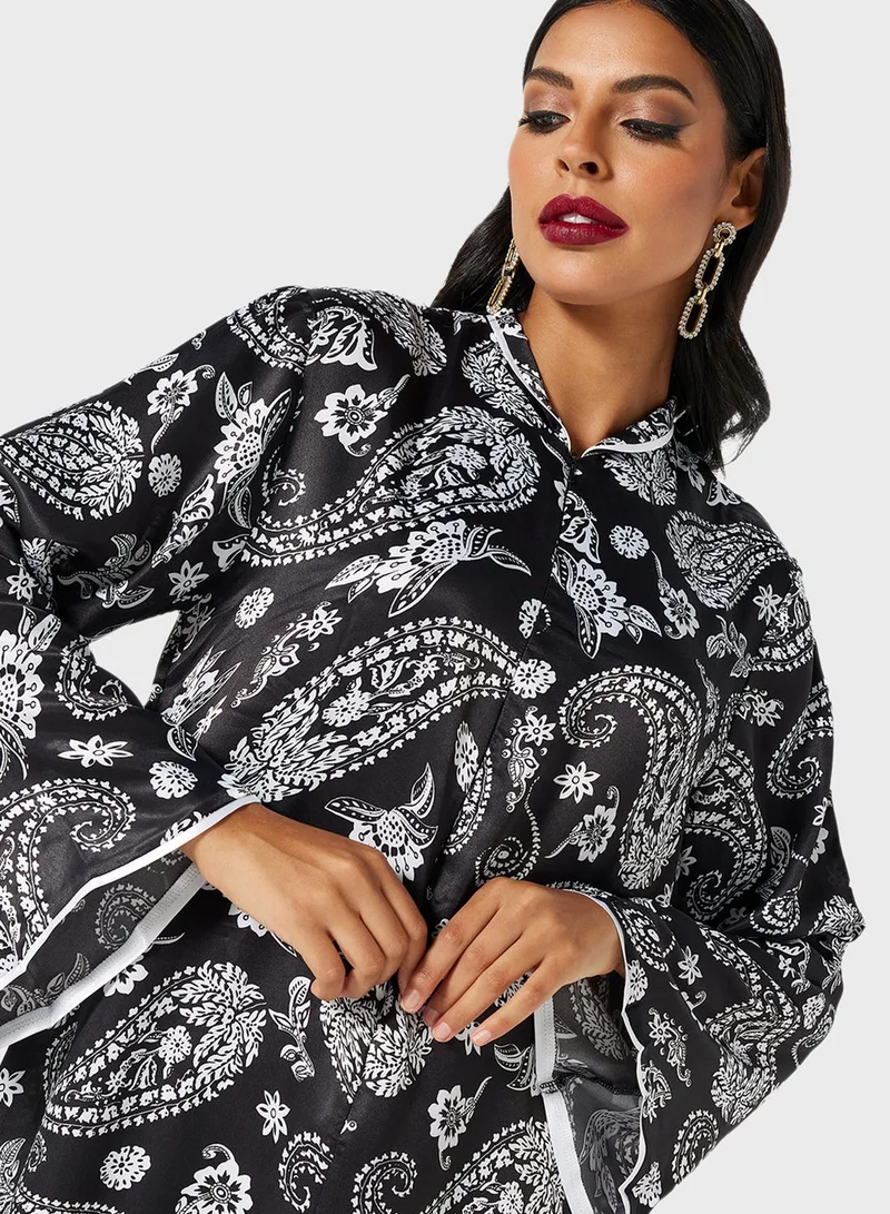 Coco Desert Paisley Print Abaya