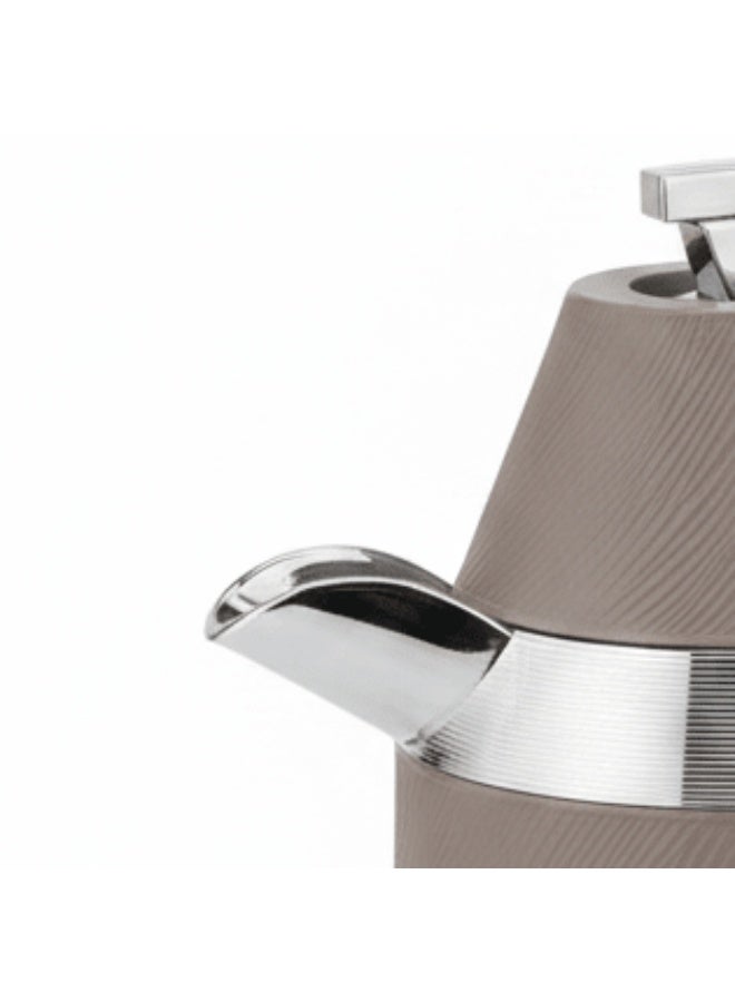Red Home Dallah Vacuum Flask – Brown & Silver – 1L + 1L Set - Image 3