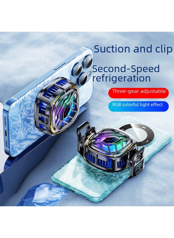 Direct Supply Magnetic Suction Back Clip Cooler Semi-conductor Digital Display Mobile Phone For Live Gaming-Color:X79 Semiconductor Radiator - Image 3